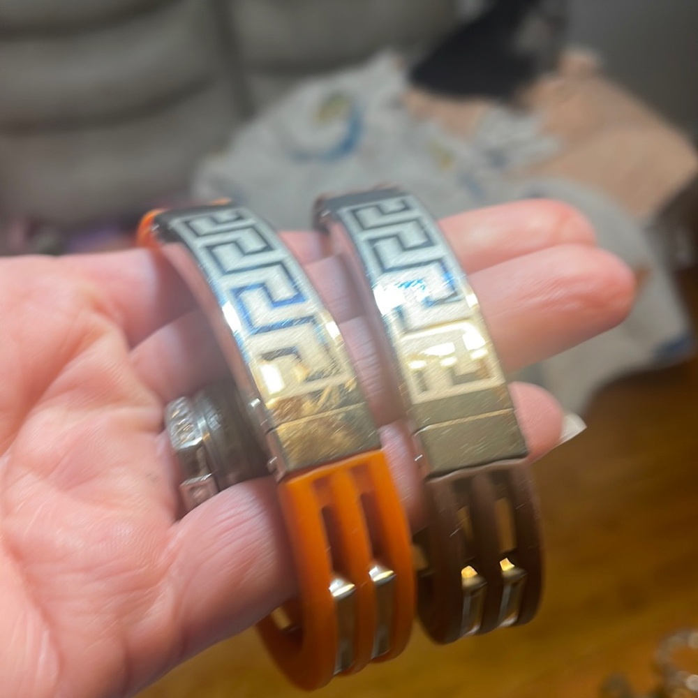 2 Edforce bracelets , stainless and silicone bracelets